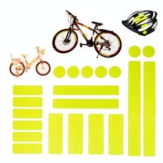 21 in 1 Adesivi riflettenti a nido d'ape con supporto per bici elettrica, strisce di avvertimento per segnali di sicurezza (giallo fluorescente)