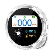 Rilevatore di allarme portatile impermeabile per monossido di carbonio (bianco)