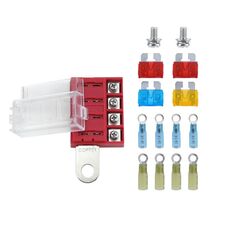 Blocco fusibile terminale batteria protezione accensione RV Yacht a 4 vie, specifiche: tre