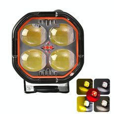 Faretto LED per moto con riflettore Devil Eye rosso, abbagliante e anabbagliante, faro esterno