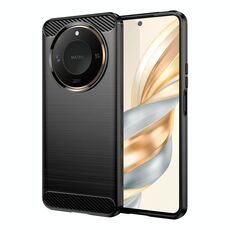 Custodia per telefono in TPU con texture spazzolata in fibra di carbonio per Honor X60 (nero)