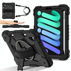 Per iPad mini 2024 / mini 6 Custodia per tablet PC ibrida in silicone con robot a colori a contrasto (nero)