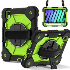 Per iPad mini 2024 / mini 6 Custodia per tablet PC ibrida in silicone con robot a colori contrastanti (nero giallo verde)