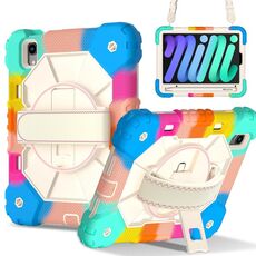 Per iPad mini 2024 / mini 6 Custodia per tablet PC ibrida in silicone con robot a colori contrastanti (blu colorato)