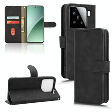 Per Xiaomi 15 Pro Custodia in pelle magnetica con chiusura magnetica (nera)