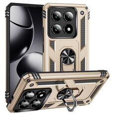 Per Xiaomi 14T Pro Custodia antiurto in TPU + PC con supporto (oro)