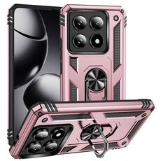 Per Xiaomi 14T Pro Custodia antiurto in TPU + PC con supporto (oro rosa)