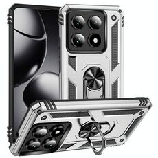 Per Xiaomi 14T Pro Custodia antiurto in TPU + PC con supporto (argento)