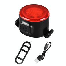 Luce posteriore per bicicletta USB ad alta luminosità Luce anteriore MTB Luce di avvertimento di sicurezza per guida notturna Attrezzatura per ciclismo (rossa)