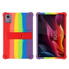 Per Lenovo Tab K11 Plus Custodia protettiva antiurto in silicone per tablet con supporto (colore arcobaleno)