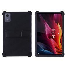 Per Lenovo Tab K11 Plus Custodia protettiva antiurto in silicone per tablet con supporto (nero)