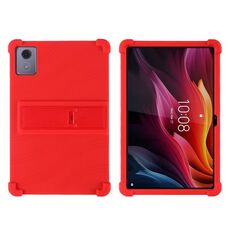 Per Lenovo Tab K11 Plus Custodia protettiva antiurto in silicone per tablet con supporto (rosso)