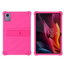 Per Lenovo Tab K11 Plus Custodia protettiva antiurto in silicone per tablet con supporto (rosso rosa)