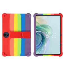 Per TCL TAB 11 FE Custodia protettiva antiurto in silicone per tablet con supporto (colore arcobaleno)