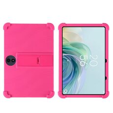 Per TCL TAB 11 FE Custodia protettiva antiurto in silicone per tablet con supporto (rosso rosa)