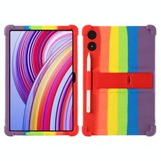 Per Xiaomi POCO Pad 5G Custodia protettiva antiurto in silicone per tablet con supporto (colore arcobaleno)