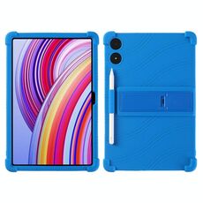Per Xiaomi POCO Pad 5G Custodia protettiva antiurto in silicone per tablet con supporto (blu)