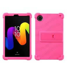 Per TCL Tab 8 Gen 2 Custodia protettiva antiurto in silicone per tablet con supporto (rosso rosa)
