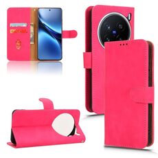 Per vivo X200 Pro 5G Custodia in pelle magnetica con chiusura magnetica (rosso rosa)