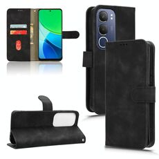 Per vivo Y19s 4G Custodia per telefono in pelle con chiusura magnetica Global Skin Feel (nero)