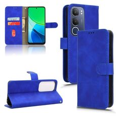 Per vivo Y19s 4G Custodia per telefono in pelle con chiusura magnetica Global Skin Feel (blu)
