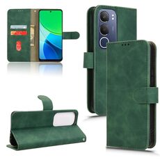 Per vivo Y19s 4G Custodia per telefono in pelle con chiusura magnetica Global Skin Feel (verde)