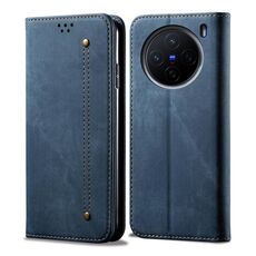 Per vivo X200 Denim Texture Flip Custodia in pelle per telefono (blu)