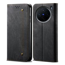 Per vivo X200 Pro mini Custodia in pelle con texture denim (nero)