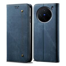 Per vivo X200 Pro mini Custodia in pelle con texture denim Flip (blu)