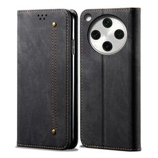 Per OPPO Find X8 Denim Texture Casual Style Custodia in pelle con flip orizzontale (nero)