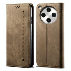 Per OPPO Find X8 Pro Denim Texture Casual Style Custodia in pelle con flip orizzontale (cachi)