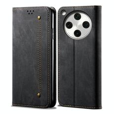 Per OPPO Find X8 Pro Denim Texture Casual Style Custodia in pelle con flip orizzontale (nero)