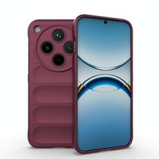 Per OPPO Find X8 5G Magic Shield TPU + Custodia in flanella per telefono (rosso vino)