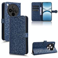 Per OPPO Find X8 Custodia per telefono in pelle con trama a nido d'ape (blu)