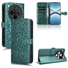 Per OPPO Find X8 Custodia per telefono in pelle con trama a nido d'ape (verde)