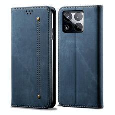 Per Xiaomi 15 Pro Denim Texture Casual Style Custodia in pelle con flip orizzontale (blu)