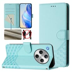 Per OPPO Find X8 Custodia per telefono in pelle con stampa a nido d'ape RFID (verde menta)