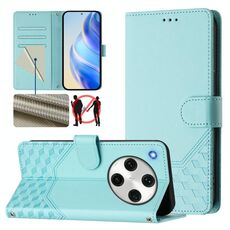 Per OPPO Find X8 Pro Custodia per telefono in pelle con stampa a nido d'ape RFID (verde menta)