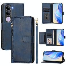 Per vivo V40 Lite 5G IDN Multi-Card Slots Zipper Wallet Custodia in pelle per telefono (blu)