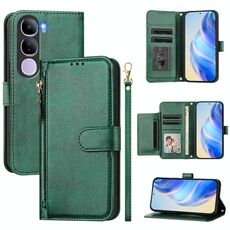 Per vivo V40 Lite 5G IDN Multi-Card Slots Zipper Wallet Custodia in pelle per telefono (verde)