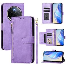 Per vivo Y300 Pro Multi-Card Slots Zipper Wallet Custodia in pelle per telefono (viola)
