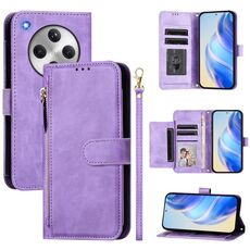 Per OPPO Find X8 Multi-Card Slots Zipper Wallet Custodia in pelle per telefono (viola)
