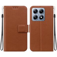 Per Xiaomi 14T Pro Custodia per telefono in pelle con fibbia magnetica ultra sottile (marrone)