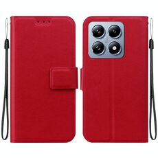 Per Xiaomi 14T Pro Custodia per telefono in pelle con fibbia magnetica ultrasottile (rosso)