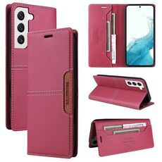 Per Samsung Galaxy S22+ 5G GQUTROBE G01 Custodia antifurto in pelle RFID (rosso)
