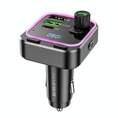 Trasmettitore FM Bluetooth per auto Borofone BC53 Highway PD20W e QC3.0 (nero)