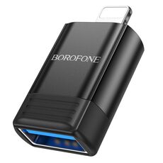 Borofone BV18 ​​Adattatore USB2.0 OTG da 8 pin maschio a USB femmina (nero)