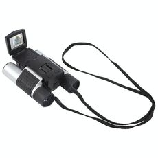 Telescopio binoculare con schermo LCD da 1,5 pollici, fotocamera digitale (argento nero)