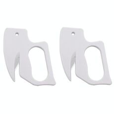 2 pezzi Tagliacarte multiuso con lama in acciaio inox, colore: bianco