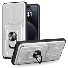 Per Redmi Note 14 Pro+ 5G Custodia per telefono scorrevole Camshield TPU+PC con slot per schede (bianco)